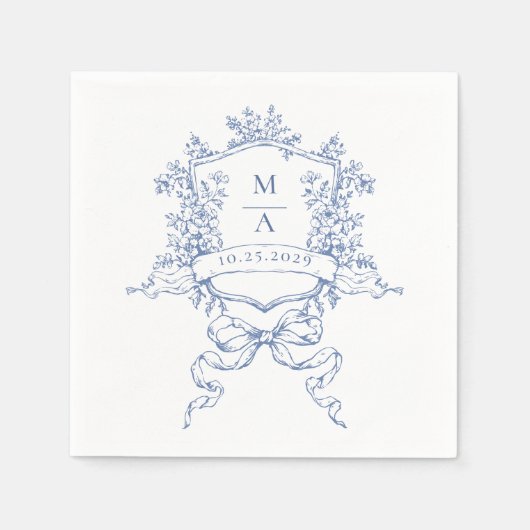 Elegante Waterverf Wilde Bloemen Bruiloft Servet (Voorkant)