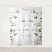 Elegante Waterverf Wilde Bloemen Bruiloft Wandkleed (Voorkant)