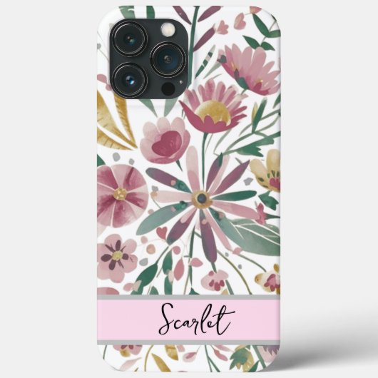 Elegante waterverf wilde bloemen Case-Mate iPhone case (Achterkant)