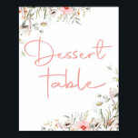 Elegante Waterverf Wilde Bloemen Feest Dessert Bor Poster<br><div class="desc">Mooi en romantisch waterverf wilde bloemen ontwerp dat je gemakkelijk kunt aanpassen.</div>