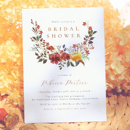 Elegante Waterverf Wilde Bloemen Herfst Bruidsdouc Kaart