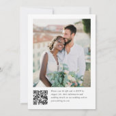 Elegante Waterverf Wilde Bloemen Huwelijk QR-code Kaart (Achterkant)