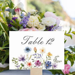 Elegante Waterverf Wilde Bloemen Lente Bruiloft Kaart