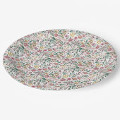 Elegante waterverf wilde bloemen papieren bordje (Gekanteld)