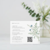 Elegante waterverf wilde bloemen trouwdetails  informatiekaartje (Staand voorkant)