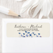 Elegante Waterverf wilde bloemen weide bruiloft Etiket (Insitu)