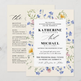 Elegante waterverf wilde bloemen weide details RSV Kaart