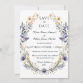 Elegante Waterverf Wilde Bloementuin Bruiloft Save The Date (Voorkant)