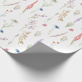 Elegante Waterverf Wilde Bloementuin Inpakpapier (Hoek)