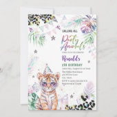 Elegante Waterverf wilde kind safari dieren 2e B Kaart (Voorkant)