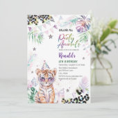 Elegante Waterverf wilde kind safari dieren 2e B Kaart (Staand voorkant)