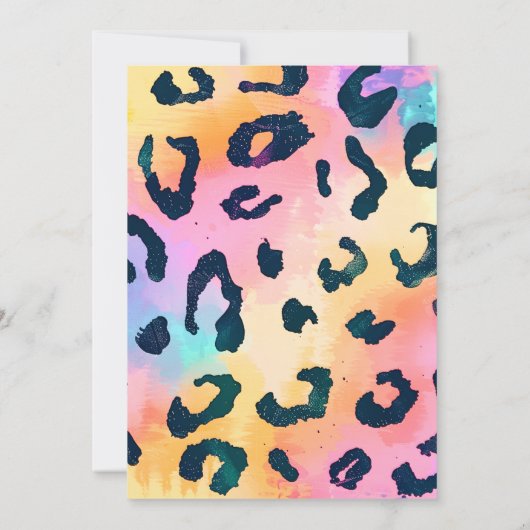 Elegante Waterverf wilde kind safari dieren 3e B Kaart (Achterkant)