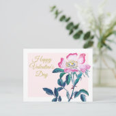 Elegante Waterverf Wilde Roos Bloem Valentijn Briefkaart (Staand voorkant)
