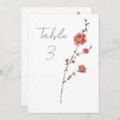 Elegante Waterverf wilde Rozen Tafelnummer (Voorkant / Achterkant)