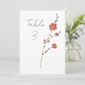 Elegante Waterverf wilde Rozen Tafelnummer (Staand voorkant)