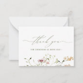 Elegante Waterverf Wildflower Baby Flat Note Kaart Notitiekaartje (Voorkant)