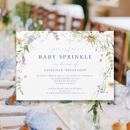 Elegante Waterverf Wildflower Baby Sprinkle Kaart