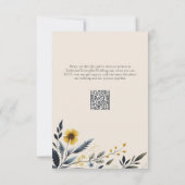 Elegante Waterverf Wildflower Beige Bruiloft RSVP Kaartje (Achterkant)