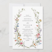 Elegante Waterverf Wildflower Bloemen Bloemen Brui Kaart (Voorkant)