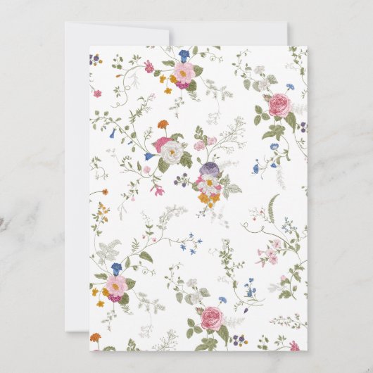 Elegante Waterverf Wildflower Bloemen Bloemen Brui Kaart (Achterkant)