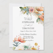 Elegante Waterverf Wildflower | Bloemenbruiloft Kaart (Voorkant)