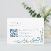 Elegante Waterverf Wildflower Boho Bloemen Bruilof RSVP Kaartje (Staand voorkant)