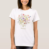 Elegante Waterverf Wildflower Botanical T-shirt (Voorkant)