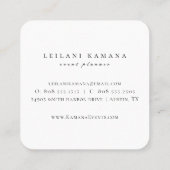 Elegante Waterverf Wildflower Botanical Vierkante Visitekaartje (Achterkant)