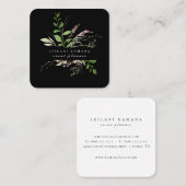 Elegante Waterverf Wildflower Botanical Vierkante Visitekaartje (Voorkant / Achterkant)