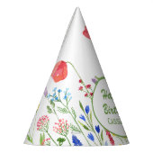 Elegante Waterverf Wildflower Botanische Verjaarda Feesthoedjes (Links)