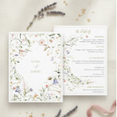 Elegante Waterverf Wildflower bruiloft details Informatiekaartje