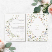 Elegante Waterverf Wildflower bruiloft details Informatiekaartje