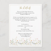 Elegante Waterverf Wildflower bruiloft details Informatiekaartje (Voorkant)
