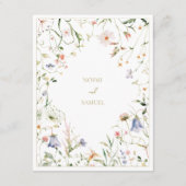Elegante Waterverf Wildflower bruiloft details Informatiekaartje (Achterkant)