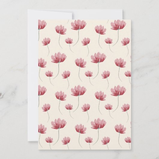 Elegante waterverf wildflower bruiloft kaart (Achterkant)