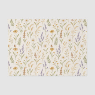 Elegante Waterverf Wildflower Chic Bloemenpatroon Tissuepapier