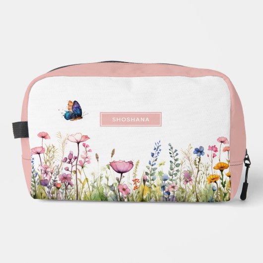 Elegante Waterverf Wildflower Cosmetic & Toiletart Toilettasje (Voorkant)