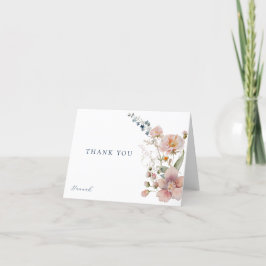Elegante Waterverf Wildflower Dank u Bedankkaart