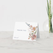 Elegante Waterverf Wildflower Dank u Bedankkaart (Voorkant)