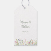 Elegante Waterverf Wildflower Dank u bruiloft Cadeaulabel (Achterkant)