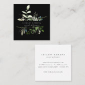 Elegante Waterverf Wildflower Dark Vierkante Visitekaartje (Voorkant / Achterkant)