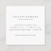 Elegante Waterverf Wildflower Dark Vierkante Visitekaartje (Achterkant)