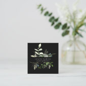 Elegante Waterverf Wildflower Dark Vierkante Visitekaartje (Staand voorkant)