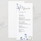 Elegante Waterverf Wildflower Details Menu's (Voorkant / Achterkant)