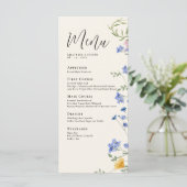 Elegante Waterverf Wildflower Details Menu's (Staand voorkant)
