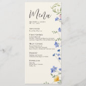Elegante Waterverf Wildflower Details Menu's (Voorkant)