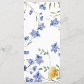 Elegante Waterverf Wildflower Details Menu's (Achterkant)