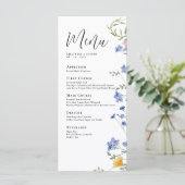 Elegante Waterverf Wildflower Details Menu's (Staand voorkant)