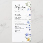 Elegante Waterverf Wildflower Details Menu's (Voorkant)