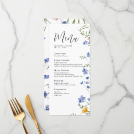 Elegante Waterverf Wildflower Details Menu's